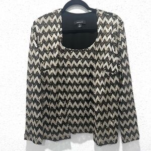 R&M Richards chevron Elegant Black‎ Jacket 16